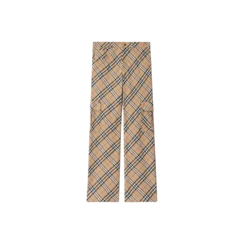 Burberry Checkered Straight-Leg Cargo Pants