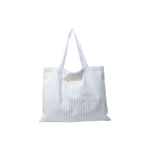Juju Jimmy Fabric Shoulder Bag Large Size Women's Vertical Bar Blue