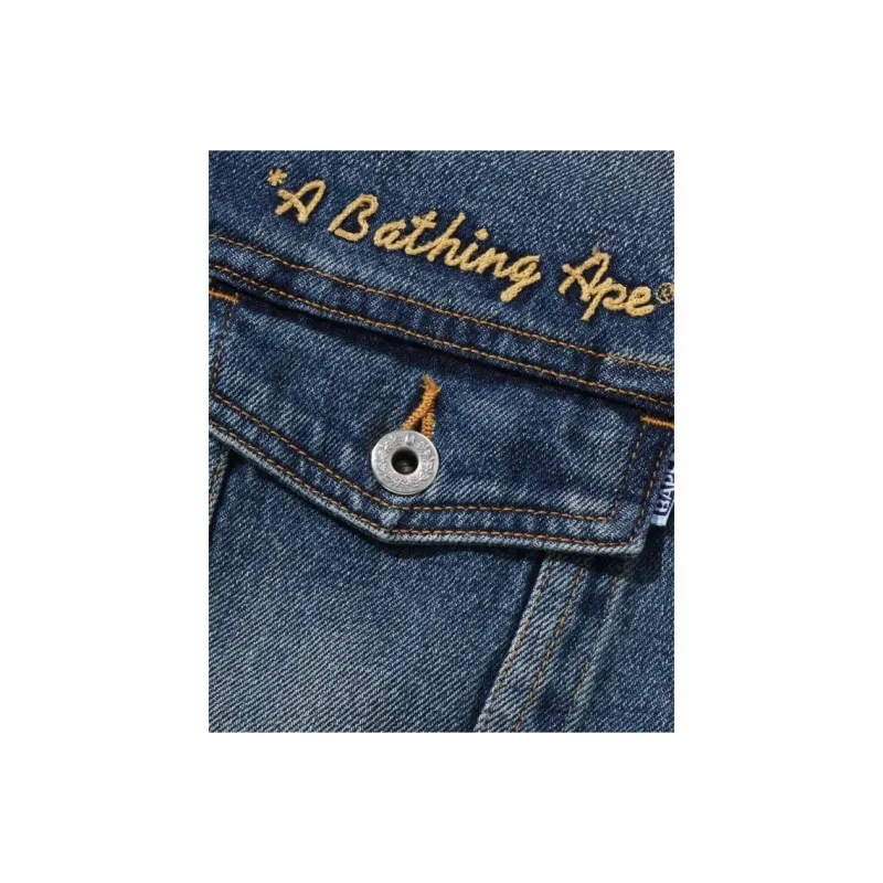 A BATHING APE Damage Denim Jacket-3