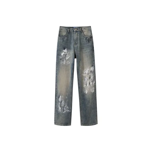 GBXM Jeans Unisex Gray White