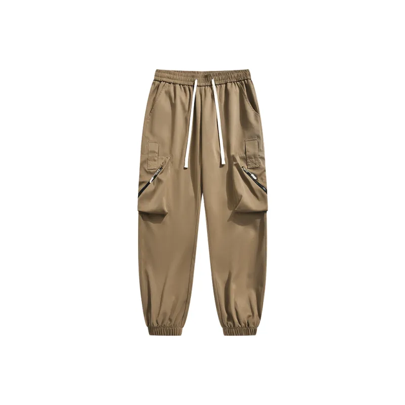Jeep Large Pocket Lace Up Elastic Waistband Elastic Cuff Casual Pants Unisex-6
