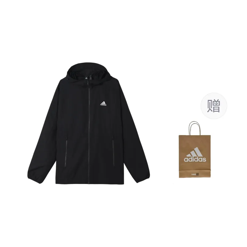 Adidas Jackets Men Black Jacket+Shopping Bag-0