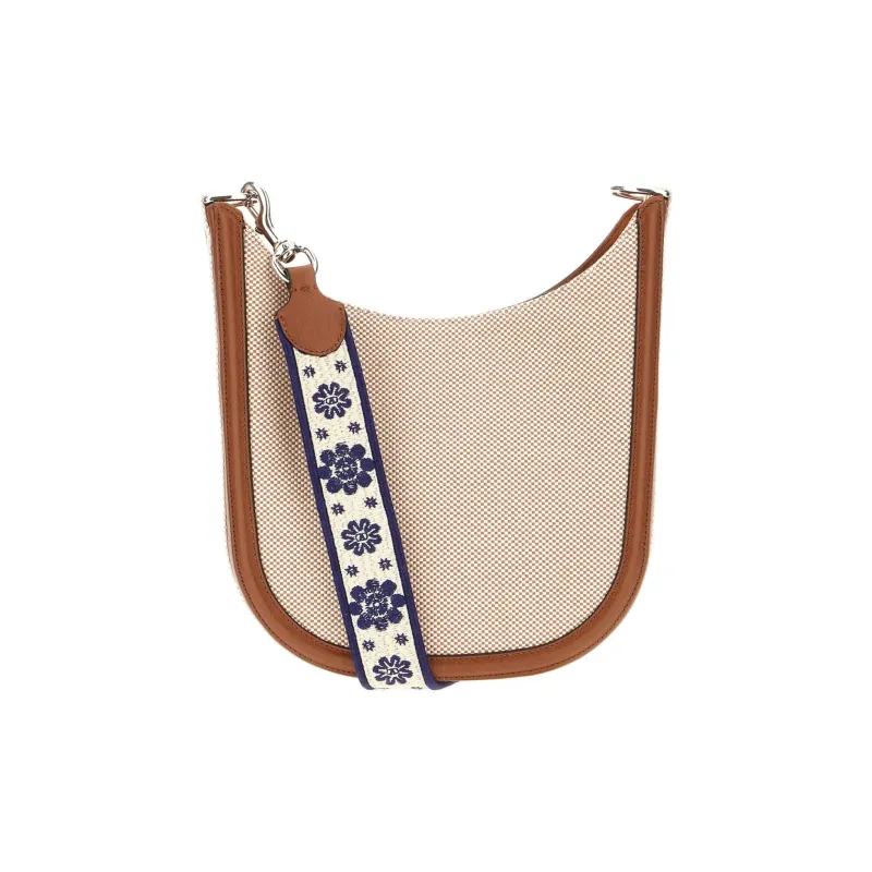 Valentino GARAVANI Fabric With Leather Shoulder Bag Men's Natural-2