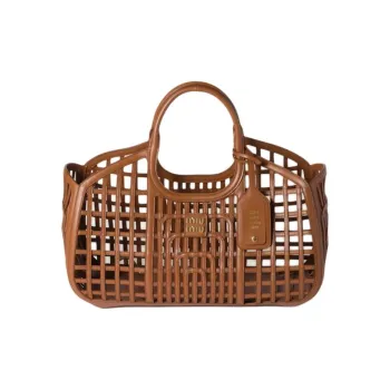 MIU MIU Cow Leather Handbag Women's Brown
