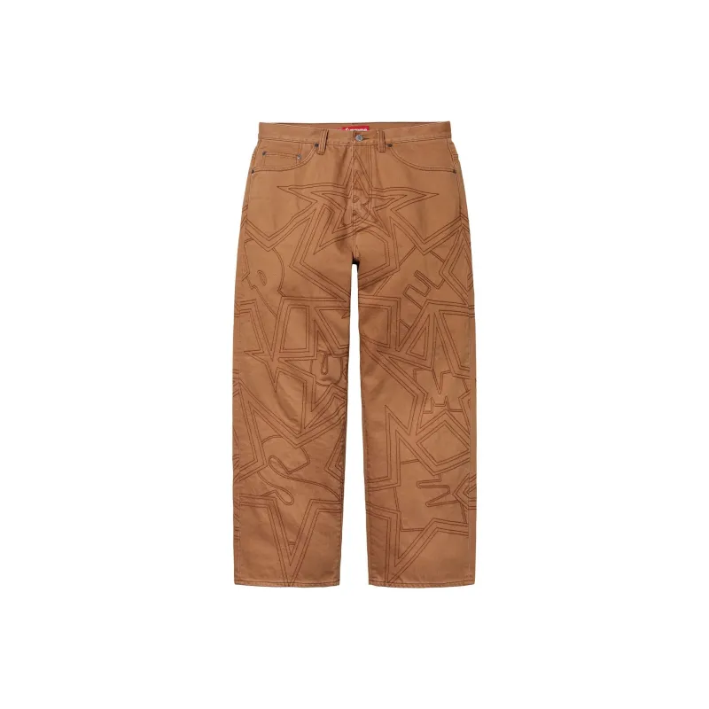 Supreme Stars Topstitch Baggy Jean-4