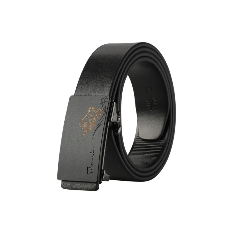 15 MINS Cow Split Leather Belts Men's Width 3.3cm-0