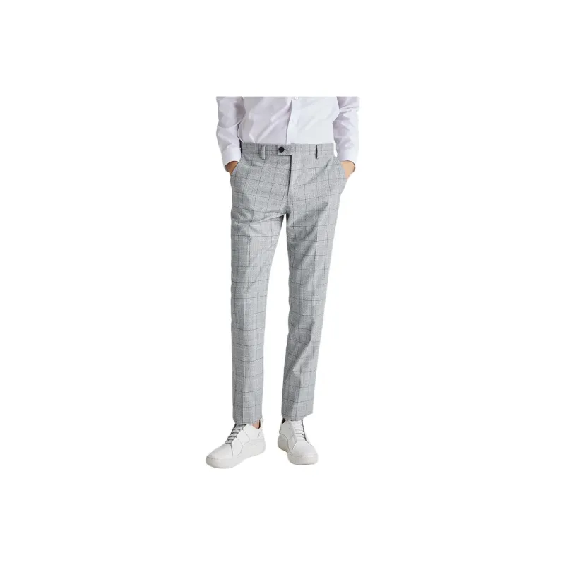 ZIOZIA Suit Trousers Men Gray-0