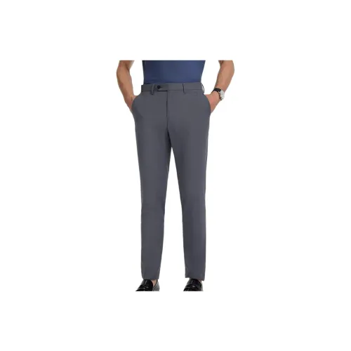 Jiumuwang Men's Pants Expert Suit Trouser Men's Gray+Fitted Version