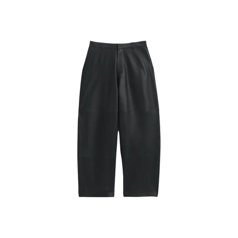 ZARA Leather Pants Men Gray-0