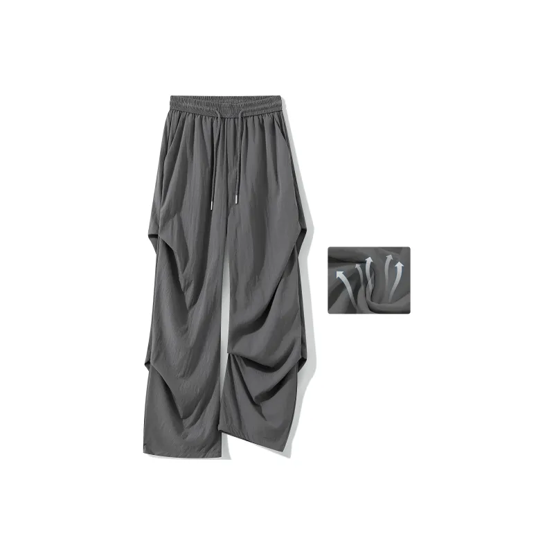 SOIE Cargo Pants Unisex Pink [Summer Cool Ice Silk Material]-14
