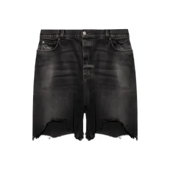 Balenciaga Denim Shorts Men Charcoal
