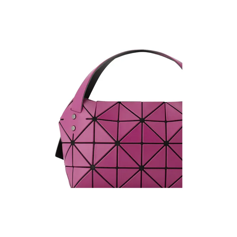 ISSEY MIYAKE Boston Artificial Leather Dumpling Bag Box Bag Shoulder Bag Handbag Small Size Women's Fuchsia-2