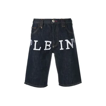 PHILIPP PLEIN Denim Shorts Men Dark Blue