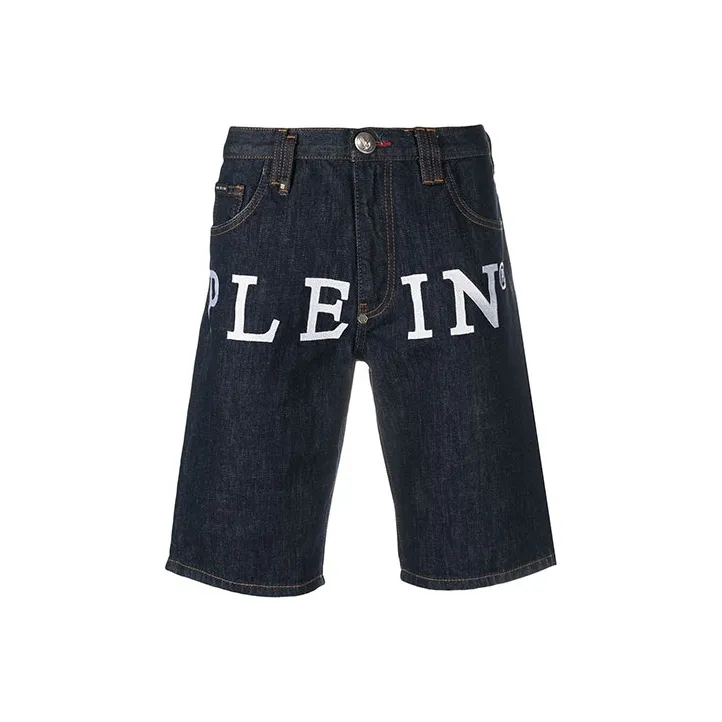 PHILIPP PLEIN Denim Shorts Men Dark Blue-0