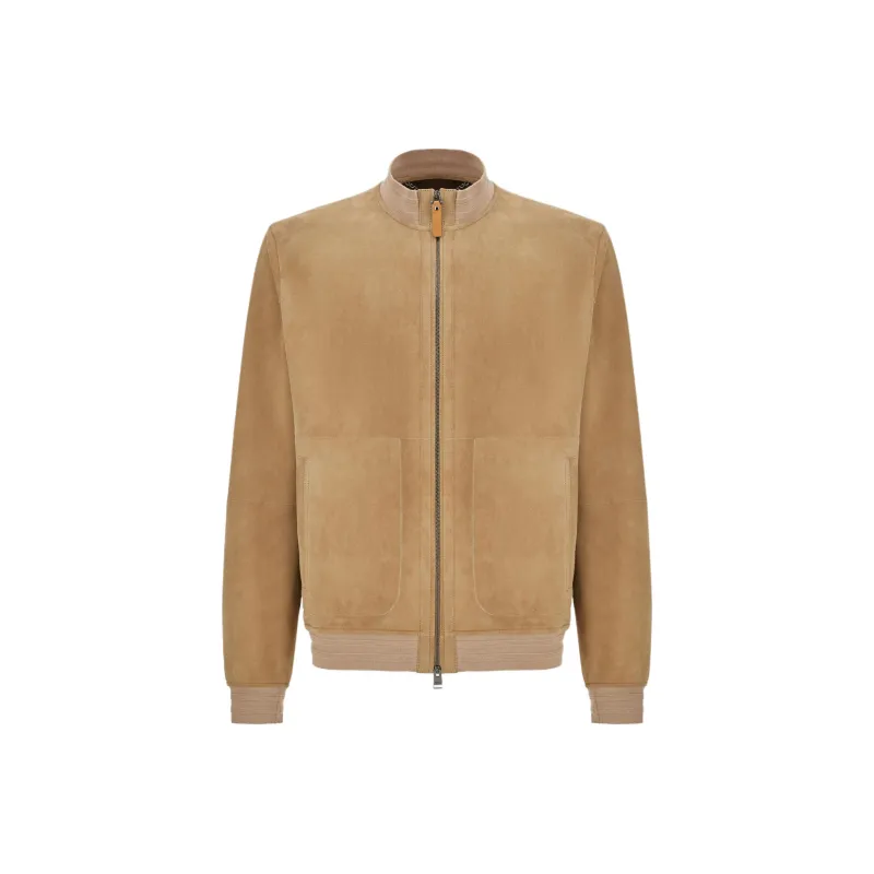 Canali Suede Bomber Jacket-0