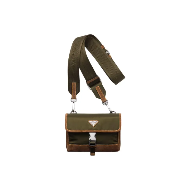 PRADA Recycled Polyamide Cell Phone Pouch Regular Unisex Musk With Cocoa-0