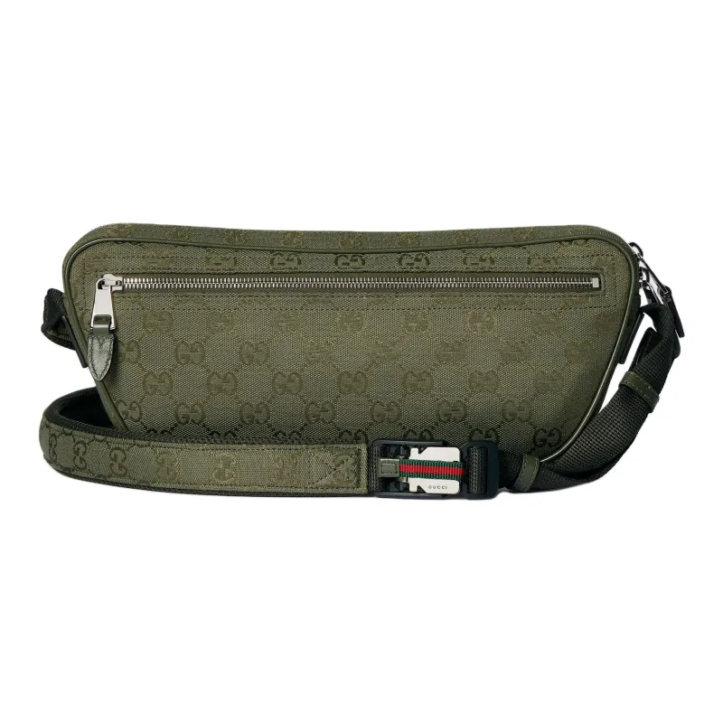 GUCCI Canvas Crossbody Bag, Shoulder Bag Tubas Men's Forest Green-3