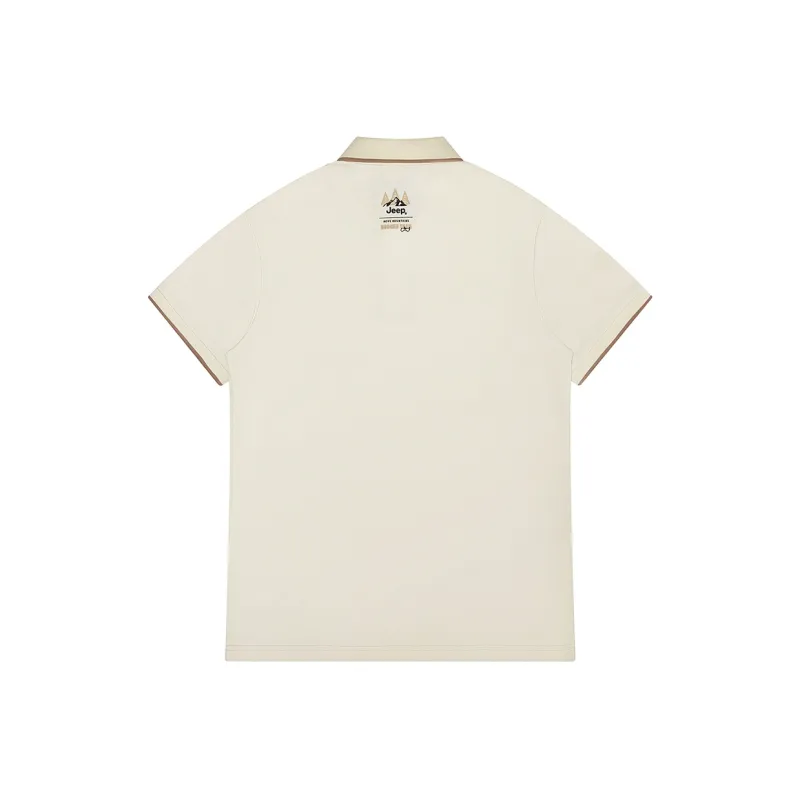 Jeep Short Sleeved Polo Shirt Unisex Khaki-1