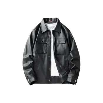 PIERRE CARDIN Leather Jacket Unisex Black