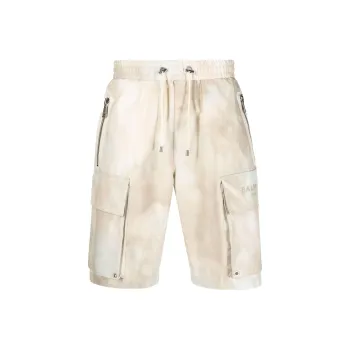 BALMAIN Faded effect Cotton Cargo Shorts