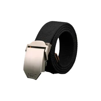 PISHUSHU Canvas Belt Unisex Black Width 3.8cm