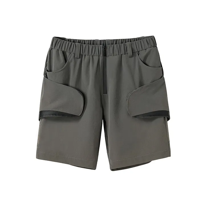 NORVINCY Urban Techwear Elastic String 3D Effect Patch Pocket Casual Shorts Unisex-10
