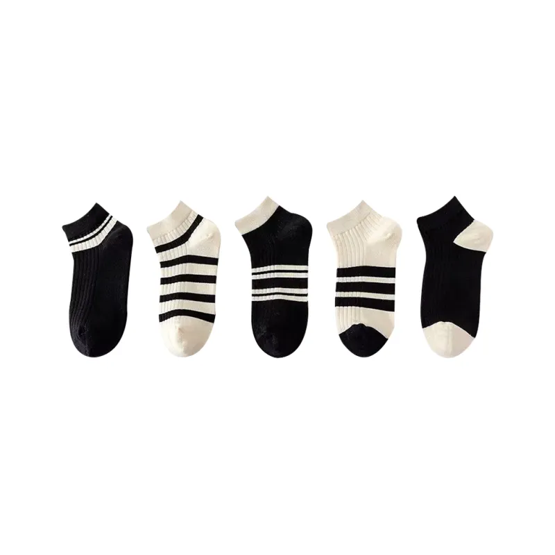 Mulong Family No Show Socks Women's 5 Pack Mixed Color-0