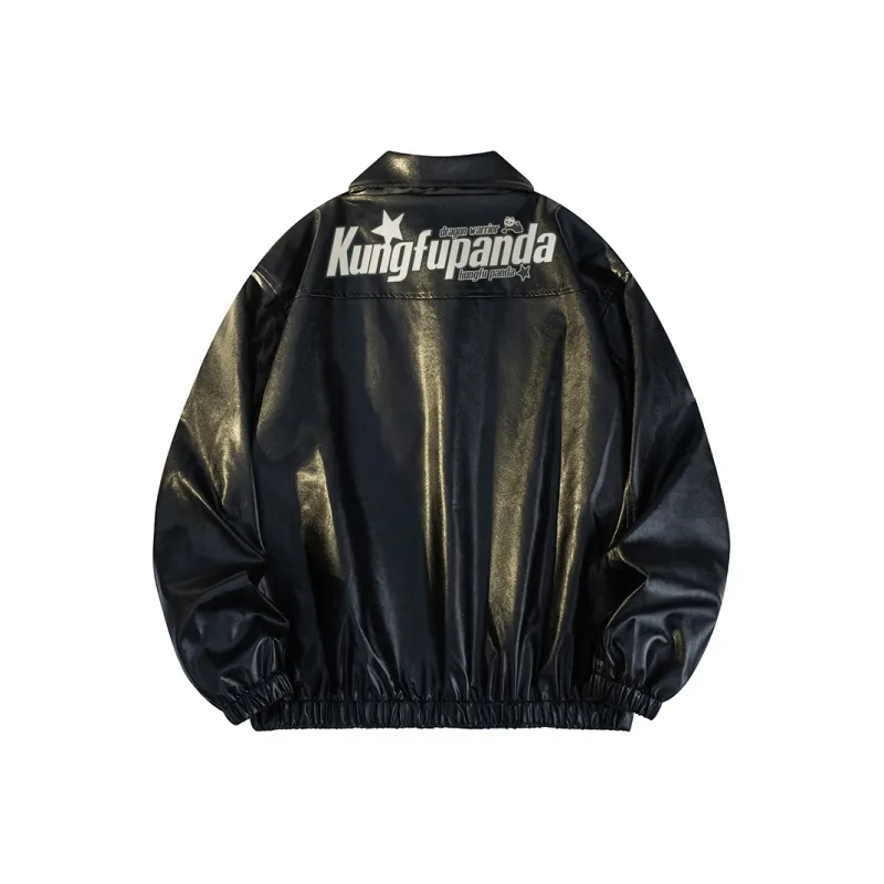 Kung Fu Panda Leather Jacket Unisex-0