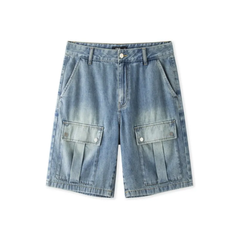SEM/R Denim Shorts Men Denim Medium Blue 88201-0