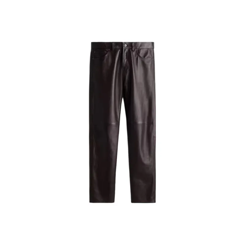 H&M Leather Pants Men's Burgundy-0