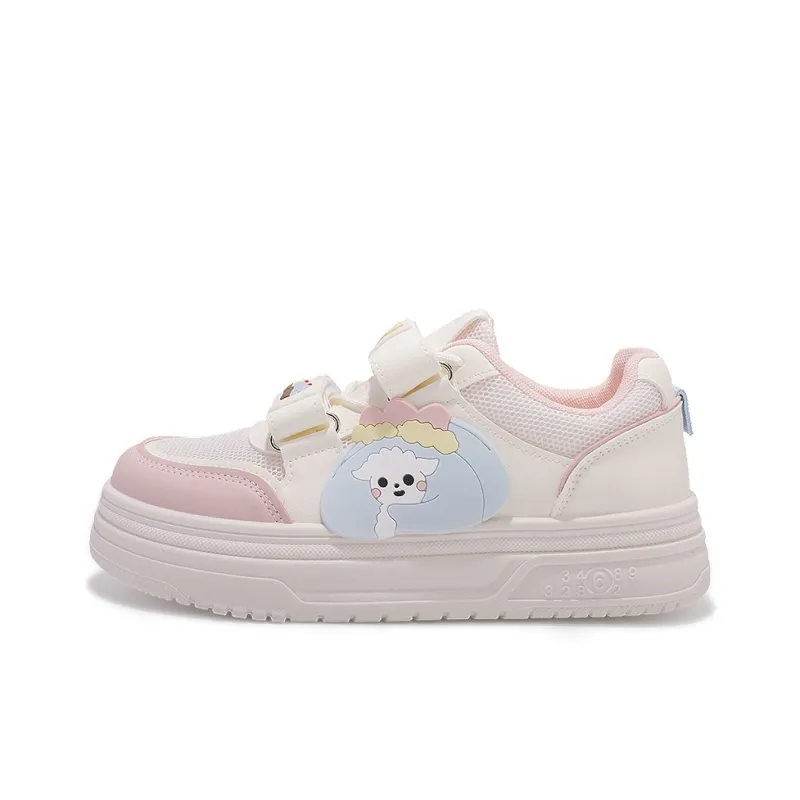 SNXR Slip Resistant Quick Dry Abrasion Resistant Low Top Skateboard Shoes Women's White Pink-0