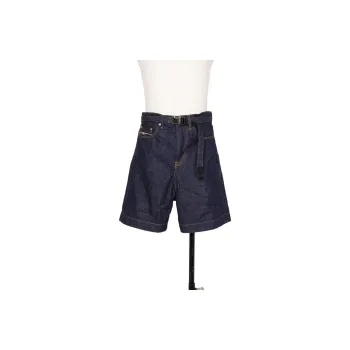 Sacai High-rise Straight-leg Denim Shorts