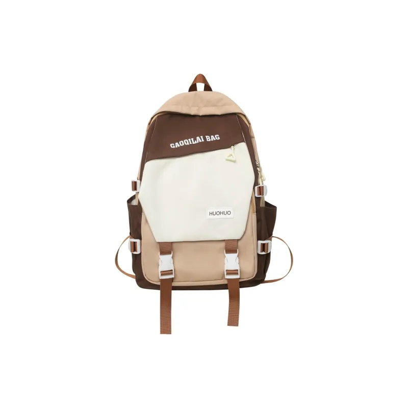 URBAN FOREST Nylon Backpack Unisex Burgundy/Pink/Khaki/Black-12