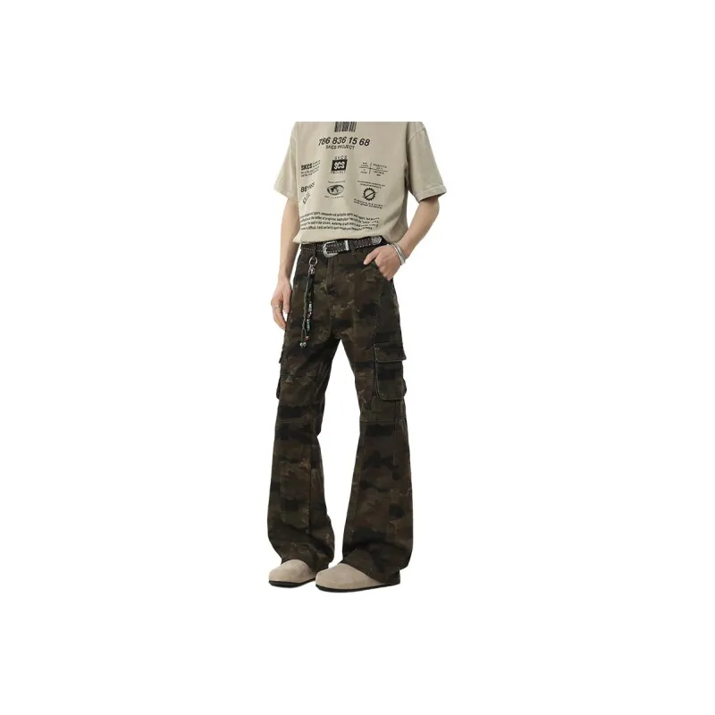 BEAR UNION Cargo Pants Unisex Green Camouflage-0