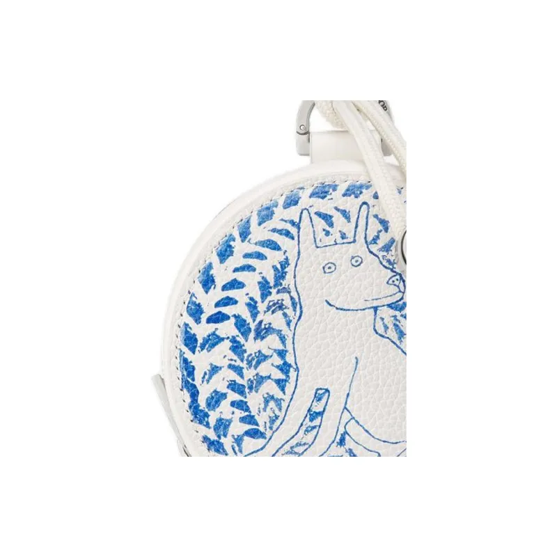 DIOR × DIOR And HYLTON NEL Collaboration Cow Leather Coin Purse Women's White & Blue-2