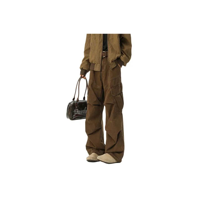 Qnxeey Cargo Pants Unisex Black-15