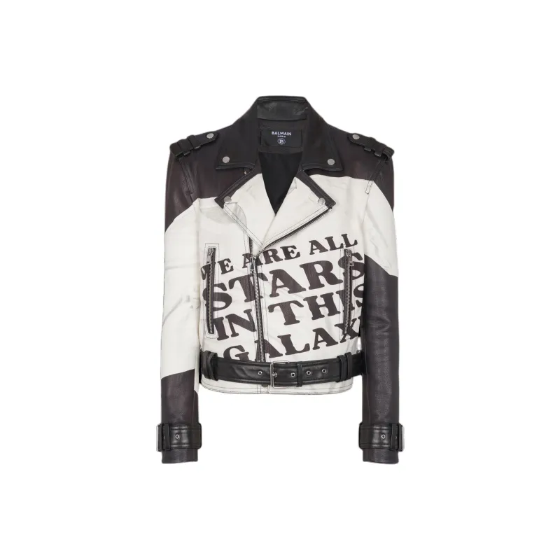 BALMAIN Leather Jacket Men's Black-0