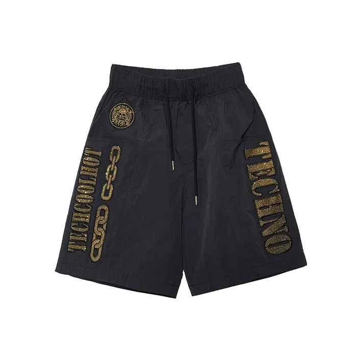 TCH Casual Shorts Unisex Black Base Gold Logo-0