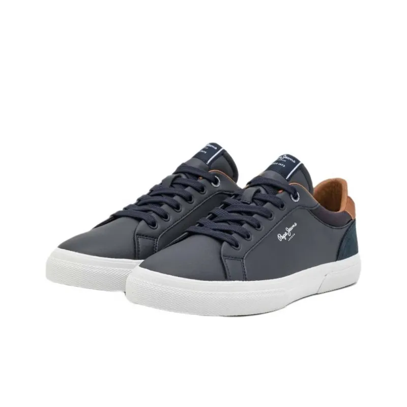 Pepe Jeans KENTON COURT Low Top Skateboard Shoes Men's Marine Blue-1