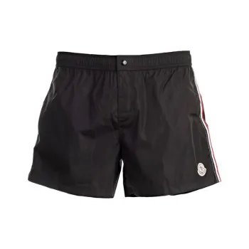 Moncler Logo Patch Stripe Detailed Swim Shorts