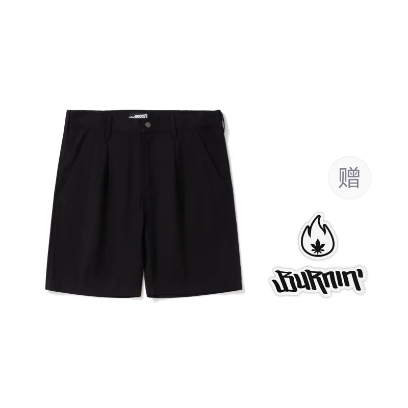 BURNIN Cargo Shorts Unisex Black-0