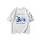 White-Short-Sleeved-Snow Mountains Black