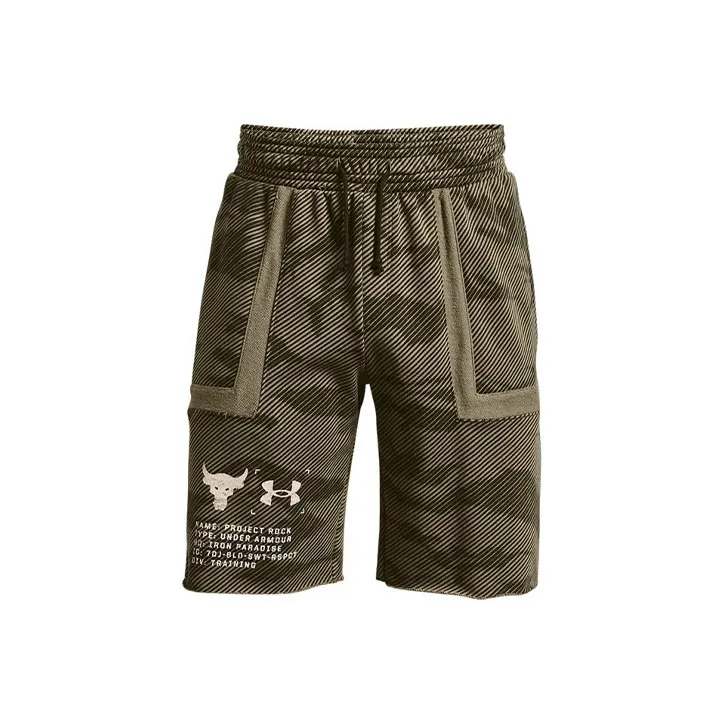 Under Armour Project Rock Collection Casual Shorts Men Army Green-0