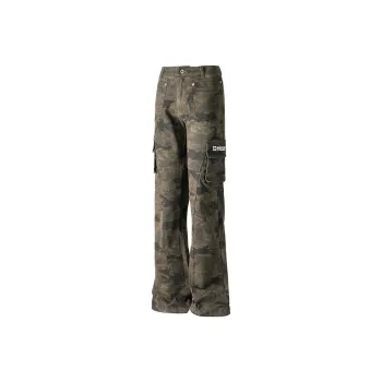 Qnxeey Cargo Pants Unisex Camouflage