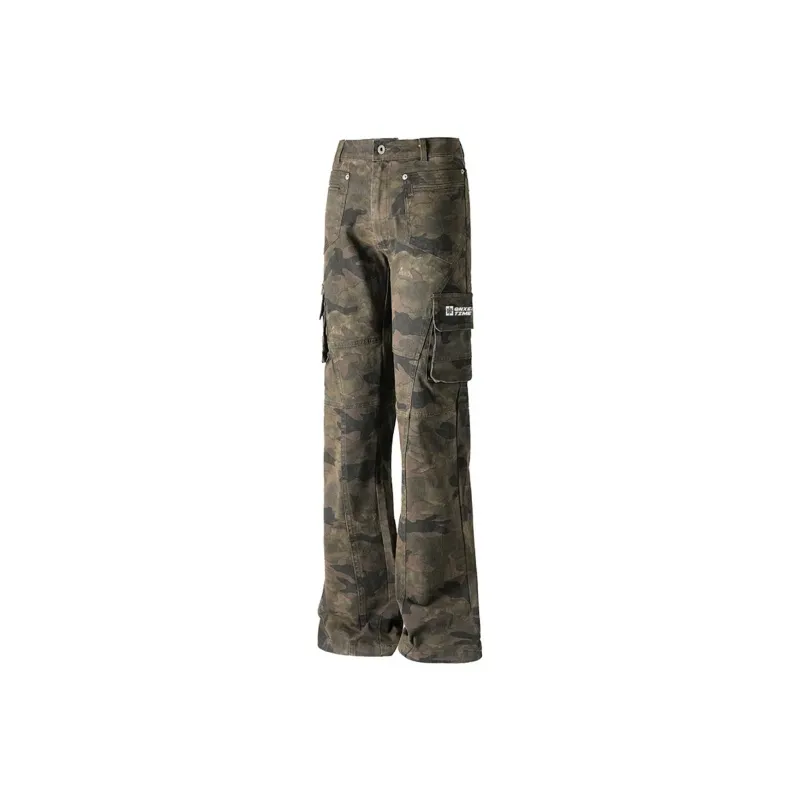 Qnxeey Cargo Pants Unisex Camouflage-0