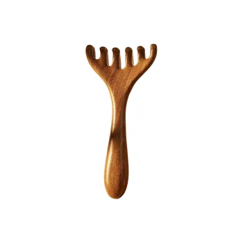 Gentle Welcome Sandalwood Antler Rake With Large Tooth Width Comb Massage