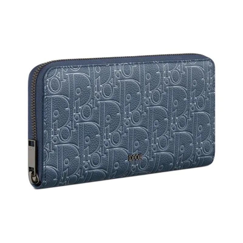 DIOR Calfskin Wallet Men's Blue-1