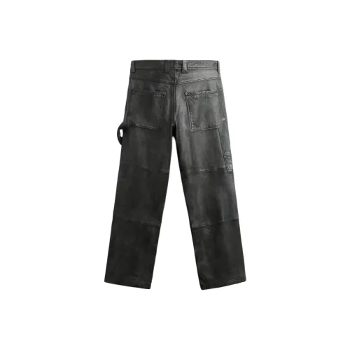 ZARA Leather Pants Unisex Zebra Print Gray
