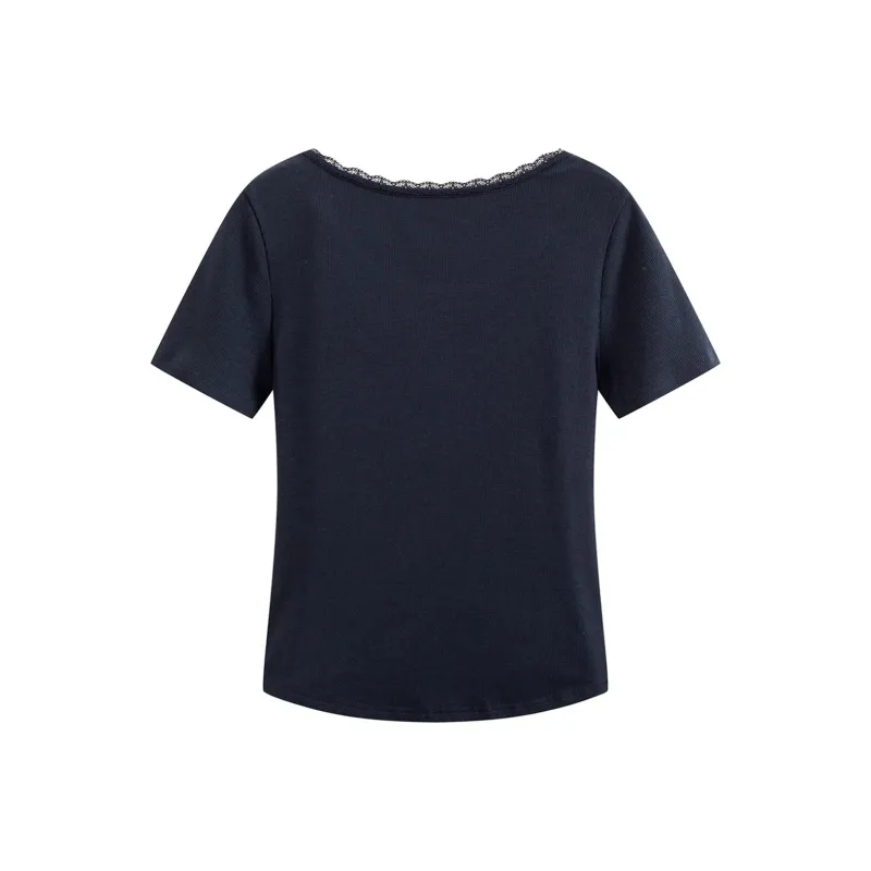 FASTFISH Regular T Shirt Women's Navy Blue-1