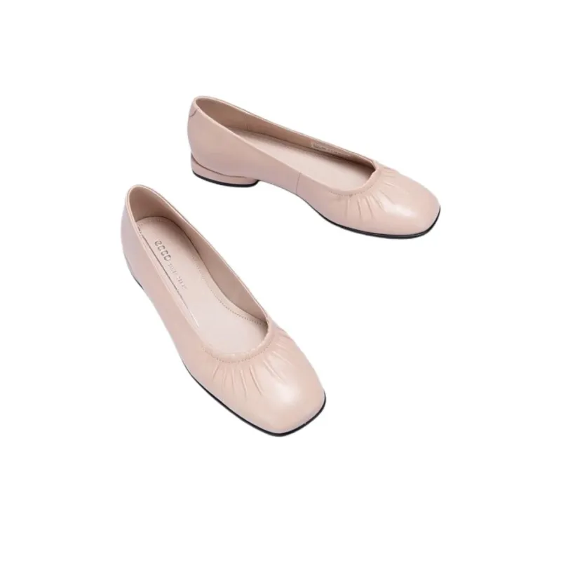 Ecco Annie Square Toe Casual Single Shoes Women's Nude Pink-2